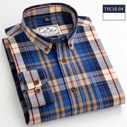 2021 New Men Shirt  100% Cotton High Quality Long Sleeve Casual BusinessPlaid Fashion Branded Clothes Bright Color DA450