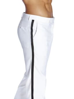 Custom Made Black/White Pants Straight-Fit Trousers Mens/Bridegroom/Best Man Wedding/Evening Plain Front Pant KZ11