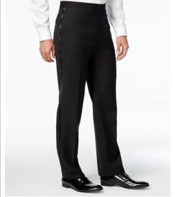 Custom Made Black/White Pants Straight-Fit Trousers Mens/Bridegroom/Best Man Wedding/Evening Plain Front Pant KZ11