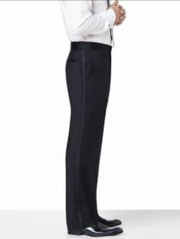 Custom Made Black/White Pants Straight-Fit Trousers Mens/Bridegroom/Best Man Wedding/Evening Plain Front Pant KZ11