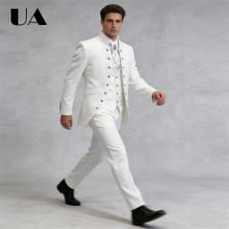 Affrica Style Mens 3-Piece Formal Suit Attire (Jacket Vest Pants) Tailored Sizing Wedding Suit for Groom and Bestman ULBYANRY