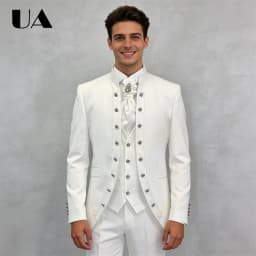 Affrica Style Mens 3-Piece Formal Suit Attire (Jacket Vest Pants) Tailored Sizing Wedding Suit for Groom and Bestman ULBYANRY