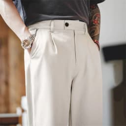 Maden Vintage Gentleman Naples Pants Korea Fashion Casual Paris Button Straight Wide Trousers 100% Cotton Solid Work Suit Pants
