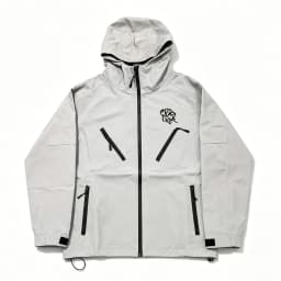 Men's Embroidered Waterproof Windbreaker Jacket Hooded Pocket Outdoor Hiking Full Zip Jacket Streetwear Casual Pullover Coat