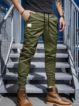 6pcs men's seasonal loose long waistband multi pocket workwear pants, solid color pants, casual outdoor sports holiday gifts