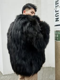 Furry Stand Collar Oversized Thicken Winter Coat Men Warm Windproof Trendy Solid Parkas Faux Fur Outerwear Luxury Casual Jacket
