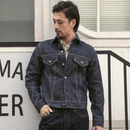 TYPE3-0001 Read Description! Big Size 14oz High Quality Cotton Denim Jacket Casual Stylish Raw Unwashed Coat