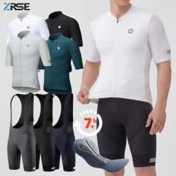 ZRSE Men's Cycling Vest Bib Shorts Set Summer Breathable Quick Dry Slim Fit Short Sleeve for Gym Outdoor Running Road Bike MTB