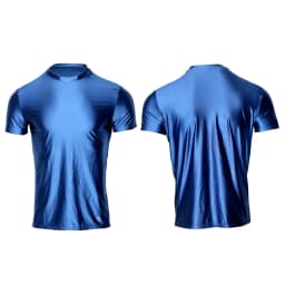 AMORESY Spring Men's Ice Silk Short-Sleeved T-Shirt Breathable Comfortable Casual Wear Half-Sleeved Top Home Wear