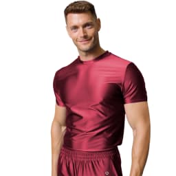 AMORESY Spring Men's Ice Silk Short-Sleeved T-Shirt Breathable Comfortable Casual Wear Half-Sleeved Top Home Wear