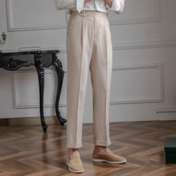 Mr. Deer Three Homemade Summer Breathable Thin Retro High Waist Pants Niche Naples Light Luxury Casual Pants Trendy Men
