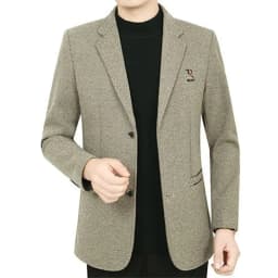 Spring New Men's Business Casual Blazer Wool Blend Middle Aged Male Fashion Suit Jacket Single Breasted Outerwear Top