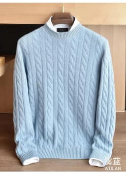 Men's 100% Pure Cashmere Round Neck Sweater High-End Brand Fashion Autumn Winter Warm Comfortable Knitwear for Casual Wear