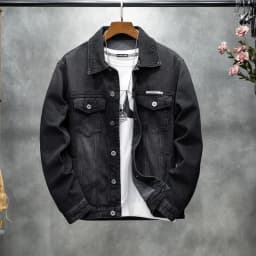 Men's American-Style Autumn Vintage Classic Style Versatile Large Size Workwear Denim Non-Stretch Jacket