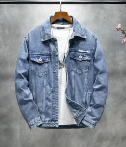 Men's American-Style Autumn Vintage Classic Style Versatile Large Size Workwear Denim Non-Stretch Jacket