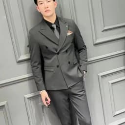 Men's Classic Double-breasted Suit Suit (suit+pants) 7XL-S Men's Luxury Fashion Wedding Banquet Social Suit Business Suit 2 Sets