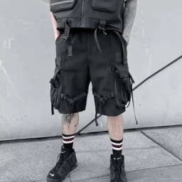 HKSH Summer Functional Tide Shorts Men's Tide Tactical Dark Loose Techwear Straight Knee Length Pants Multi Pocket Capris HK0665