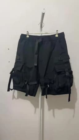 HKSH Summer Functional Tide Shorts Men's Tide Tactical Dark Loose Techwear Straight Knee Length Pants Multi Pocket Capris HK0665