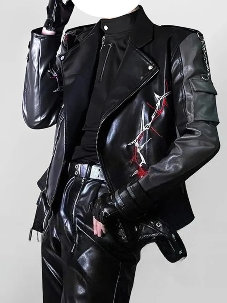 Love And Deepspace Sylus Cosplay Costume Adult Unisex PU Jackets Long Sleeve Casual Top Bomber Coat for シン 진운 Halloween Clothes
