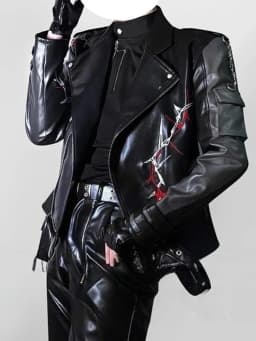 Love And Deepspace Sylus Cosplay Costume Adult Unisex PU Jackets Long Sleeve Casual Top Bomber Coat for シン 진운 Halloween Clothes