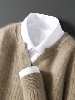 Men Leisure 100% Merino Wool Sweater Seagull Collar Vertical Stripe Pullover Autumn Winter Cashmere Knitwear Casual Soft Top