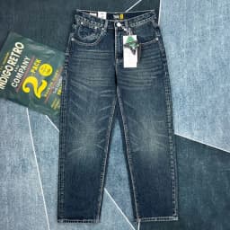 Heavy straight leg jeans men American retro May khaki trend pants blue wash old wear