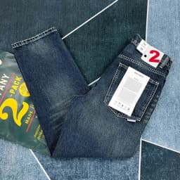 Heavy straight leg jeans men American retro May khaki trend pants blue wash old wear