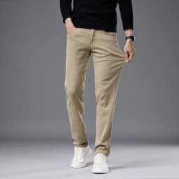 High end autumn new business jeans men's 2025 trendy brand slim fit straight tube elastic versatile casual long pants