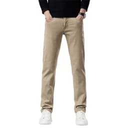 High end autumn new business jeans men's 2025 trendy brand slim fit straight tube elastic versatile casual long pants