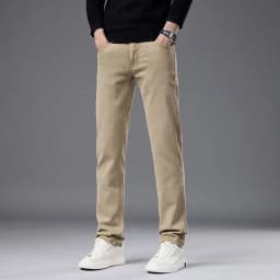 High end autumn new business jeans men's 2025 trendy brand slim fit straight tube elastic versatile casual long pants