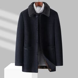 Men Woolen Coats Men's business Casual Trench Coat Winter Coat with wool liner Men 2026 Autumn Winter Wool Coat