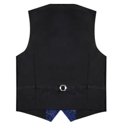 Luxury Royal Blue Paisley Suit Vest Tie Set with Dragon Metal Ring Handkerchief Cufflinks Wedding Prom Tuxedo Waistcoat