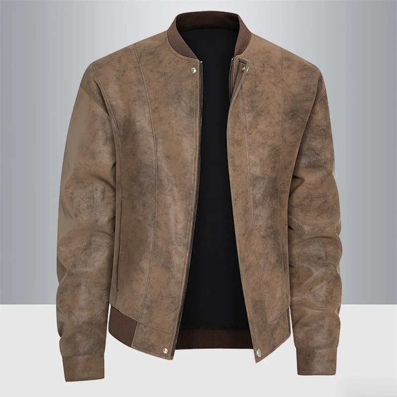 8XL Big&Tall Mens Suede PU Leather Jacket Casual Stand Collar Plus Size Windproof Motorcycle Bomber Jackets Moto Biker Outerwear