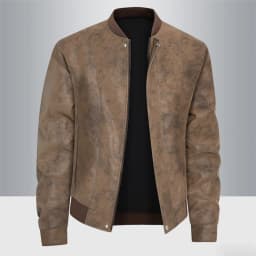 8XL Big&Tall Mens Suede PU Leather Jacket Casual Stand Collar Plus Size Windproof Motorcycle Bomber Jackets Moto Biker Outerwear