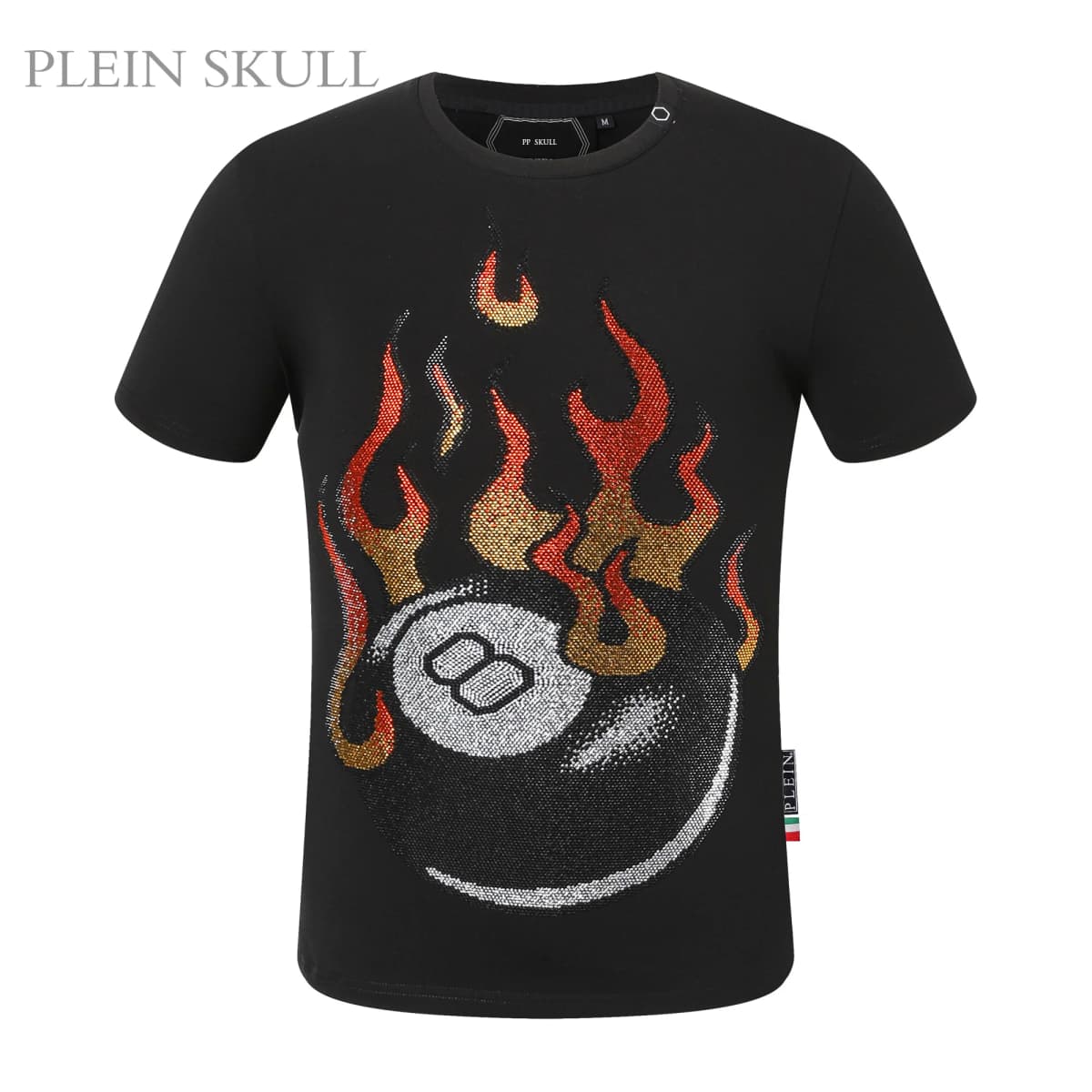 PLEIN SKULL Heavy Duty Hot Stamping T-shirt T-shirt Summer Sports Moisture wicking Short Sleeve Outdoor Unisex Round Neck Shirt