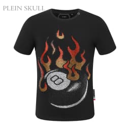 PLEIN SKULL Heavy Duty Hot Stamping T-shirt T-shirt Summer Sports Moisture wicking Short Sleeve Outdoor Unisex Round Neck Shirt