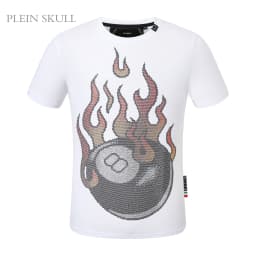 PLEIN SKULL Heavy Duty Hot Stamping T-shirt T-shirt Summer Sports Moisture wicking Short Sleeve Outdoor Unisex Round Neck Shirt