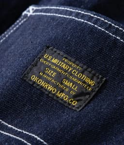 American Vintage Raw Denim Rail Worker Jeans - Americana Multi-Pocket Striped Work Pants / Outdoor Utility Trousers OKONKWO