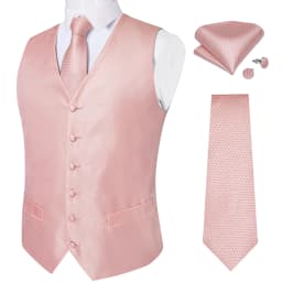 Luxury Brown Paisley Suit Vest Set for Men Neck Tie Pocket Square Cufflinks Wedding Party Tuxedo Male Blazer Waistcoat
