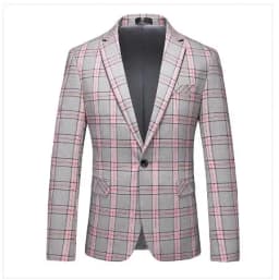 Single Breasted Plaid Suit Men's Clothing Fashion Simple Men Business Social Wedding Party Tuxedo Dress Blazers Jacket