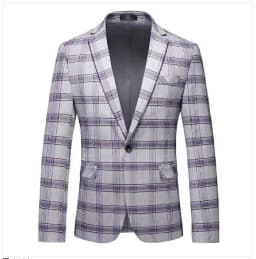 Single Breasted Plaid Suit Men's Clothing Fashion Simple Men Business Social Wedding Party Tuxedo Dress Blazers Jacket
