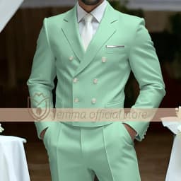 Men's 2-Piece Suit Set, Double-Breasted Waistcoat Style, Suit & Trousers, Weddings & Celebrations Choice