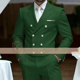 Men's 2-Piece Suit Set, Double-Breasted Waistcoat Style, Suit & Trousers, Weddings & Celebrations Choice