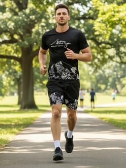 4PCS Men's Sportswear Top and Bottom Set T-shirt and Shorts Set Casual Sportswear Summer Dress Fashion Dress Men's Gift