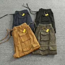 Cargo pants Men's outdoor scratch resistant material pocket loose plus size casual straight leg pants