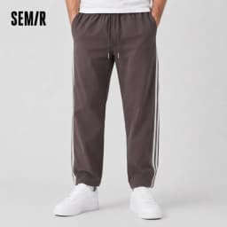 Semir Vintage Sporty Casual Pants Men Loose Straight Fit Cooling 2025 Summer New Color Block Trendy Long Pants