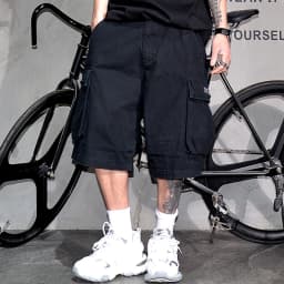 Japanese Korean Cargo Shorts For Men Summer Heavyweight Cotton 5-Inch Premium Distressed Streetwear Trendy Casual Pants Male