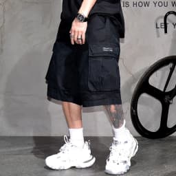 Japanese Korean Cargo Shorts For Men Summer Heavyweight Cotton 5-Inch Premium Distressed Streetwear Trendy Casual Pants Male