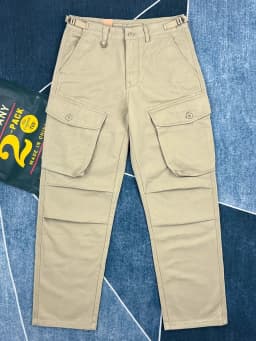 Men's Heavyweight 100% Cotton American Work Pants - Khaki Multi-Pocket Slim Straight-Leg Casual Cargo Trousers for Autumn