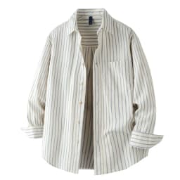 Men Cotton Linen Casual Commute Loose Long Sleeve Simple Fashion Stripe Shirt Male Vintage Fashion Plus Size Shirts Clothes